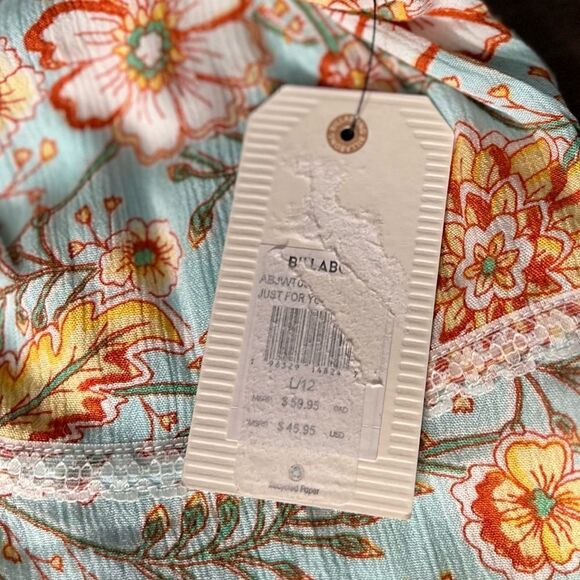 Billabong Just For You Cami Top, Adjustable Strap, Crop, Tropical. Large. NWT! - Picture 11 of 16